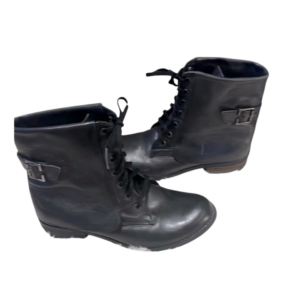 MIA Women’s Black Leather Ankle Lace Up Moto Combat Grunge Boots *RARE* Sz 7.5
